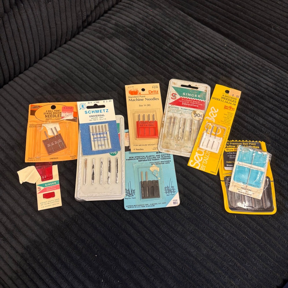 Vintage Sewing Machine Needle Lot Schmetz Singer Dritz Talon Ball Point Needles